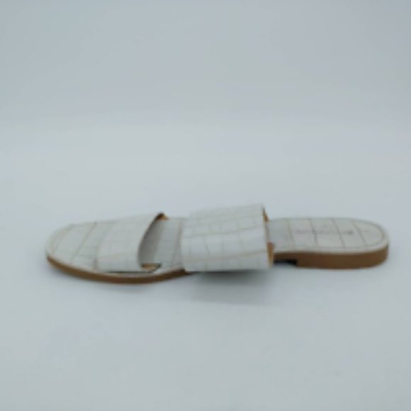 Soda Womens Slides Sandals White Crocodile Embossed Flat Heel Slip On 9 - Picture 2 of 10
